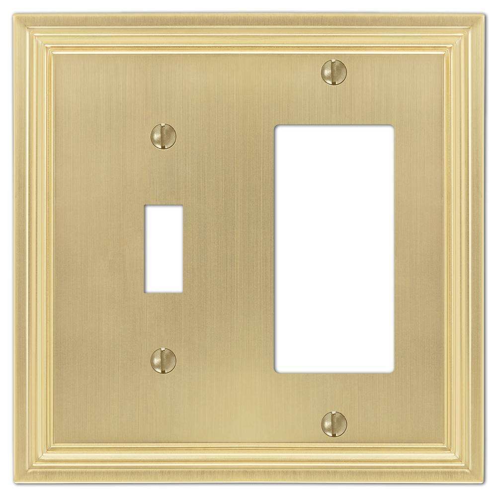 Daltry Satin Brass Toggle / 1 Rocker (GFI):Wallplatesonline.com