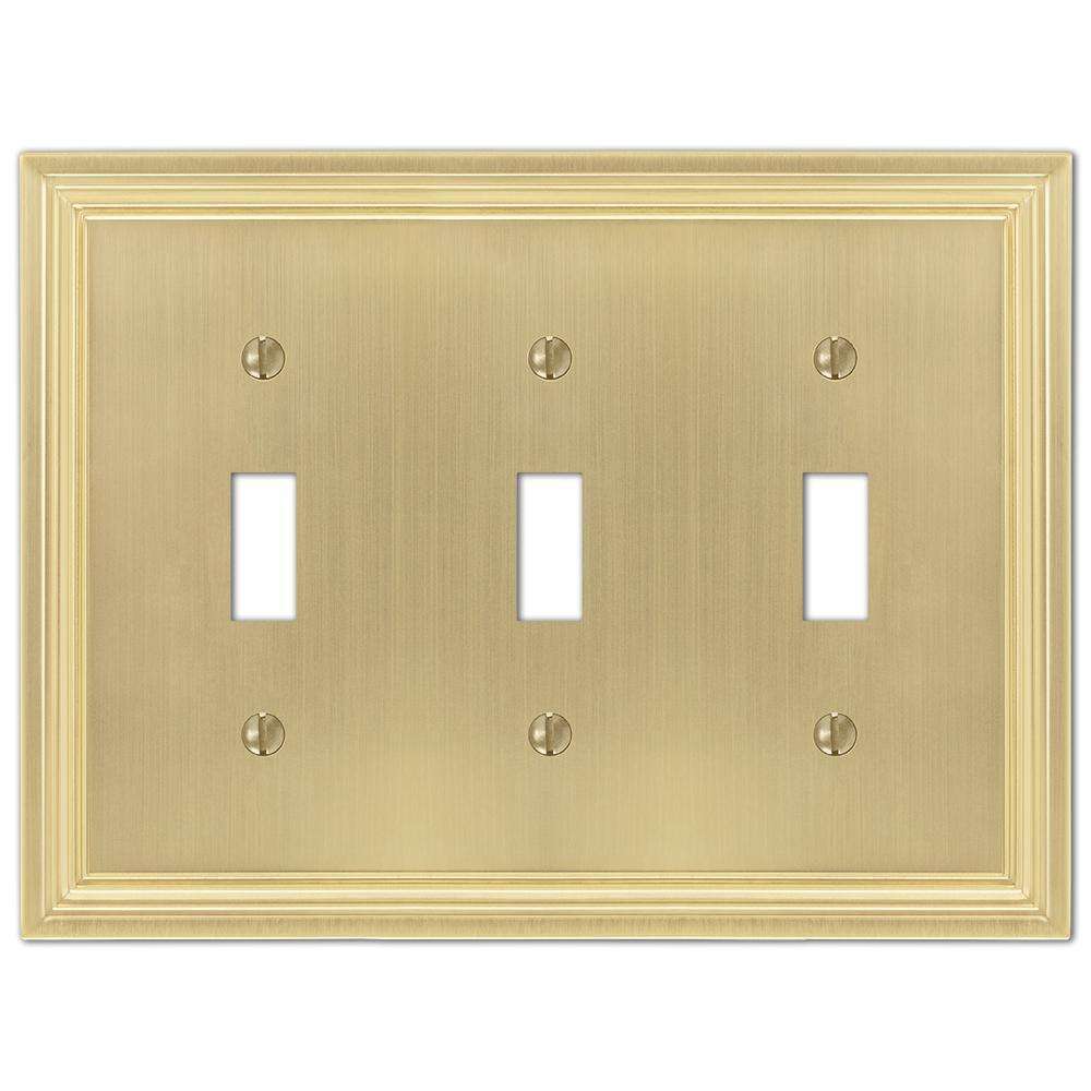 Daltry Satin Brass Triple Toggle:Wallplatesonline.com