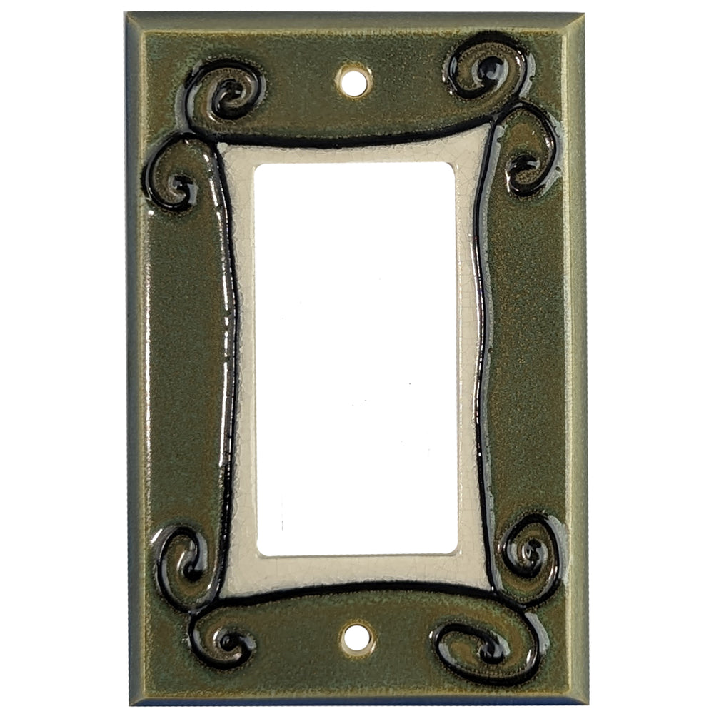 Scroll Mocha Cover Plates Rocker Wallplate