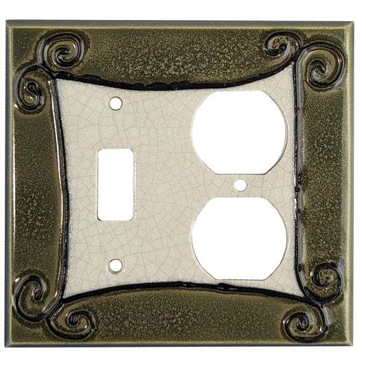 Scroll Mocha Cover Plates Toggle / Duplex Wallplate