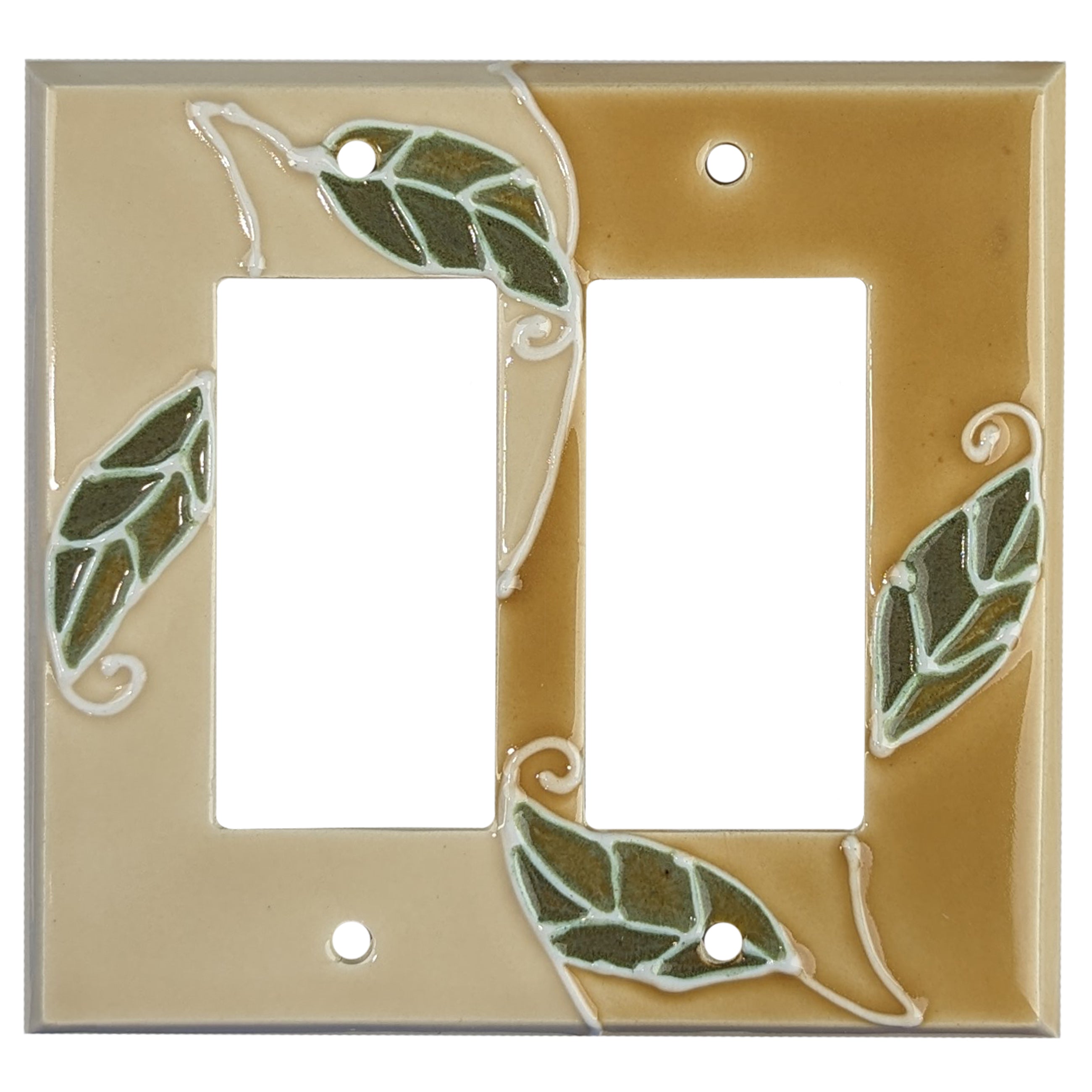 Spring Leaves Cover Plates 2 Rocker Wallplate