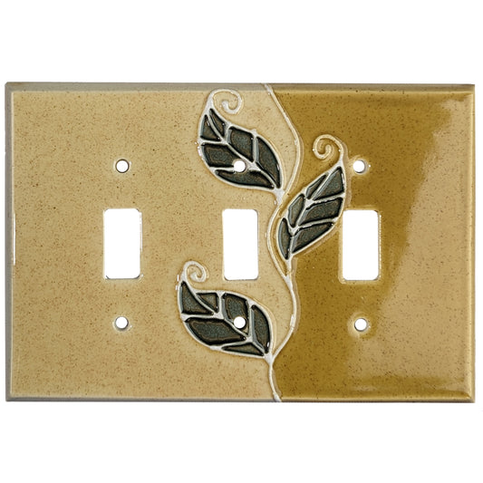 Spring Leaves Cover Plates 3 Toggle Wallplate