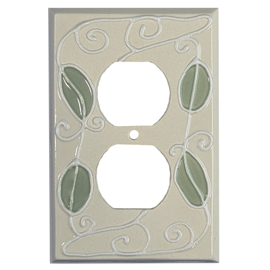 Vine - White Cover Plates Duplex Outlet Wallplate