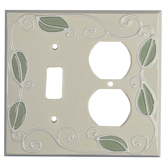 Vine - White Cover Plates Toggle / Duplex Wallplate