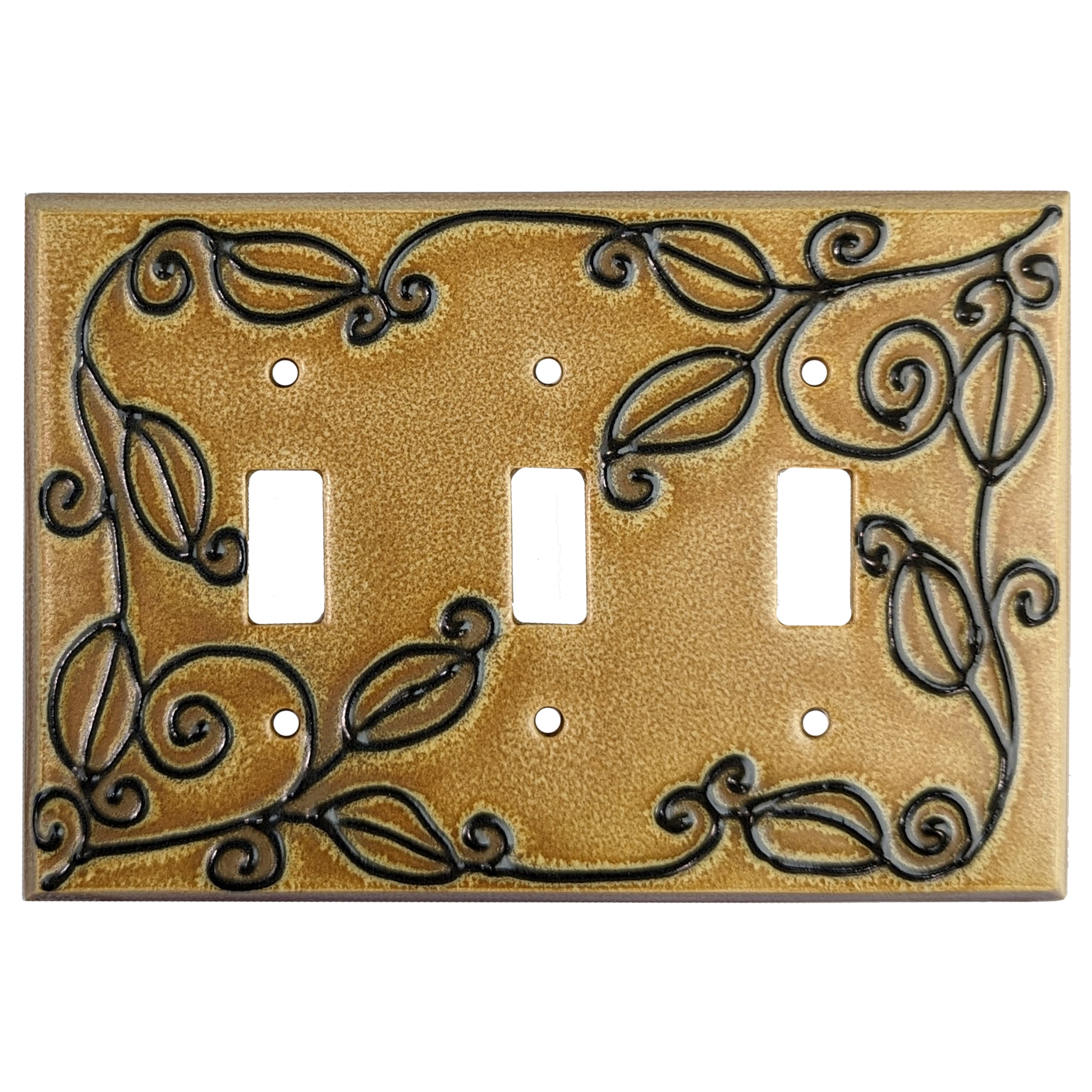 Vine Ginger Single Covers Plates 3 Toggle Wallplate