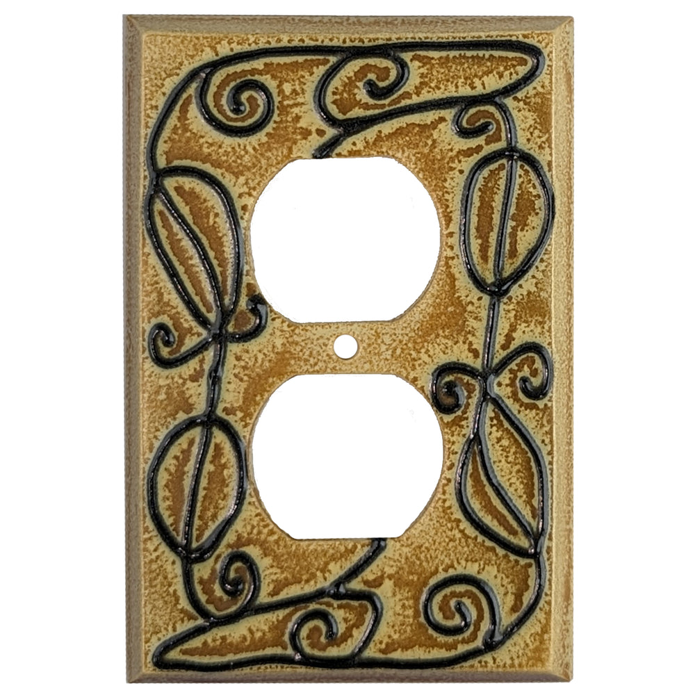 Vine Ginger Single Covers Plates Duplex Outlet Wallplate