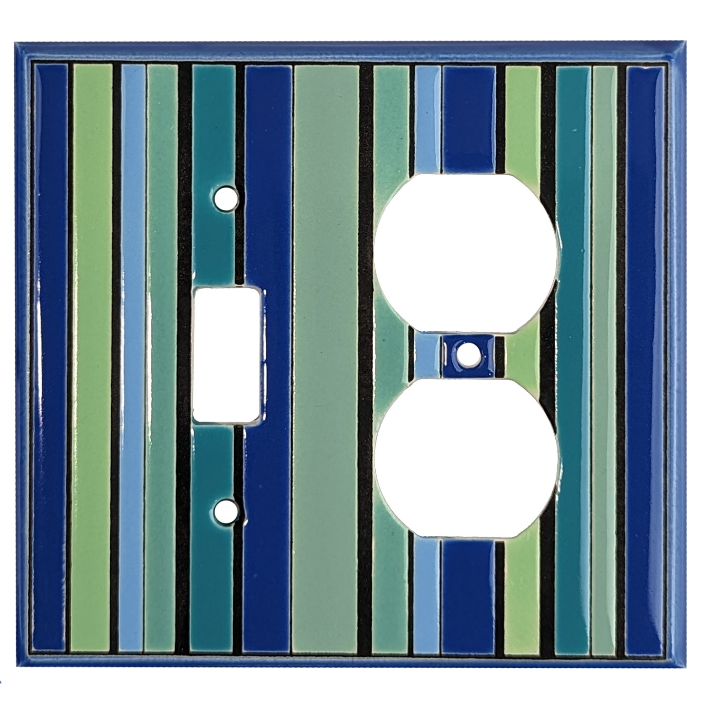 Blue Stripes Cover Plates Toggle / Duplex Wallplate