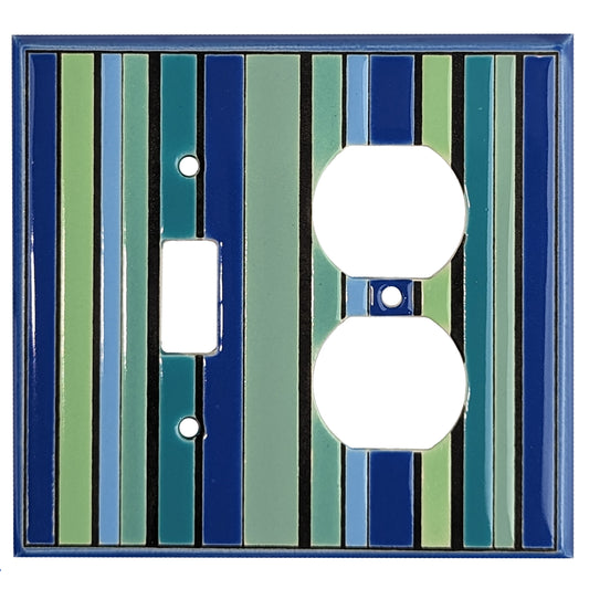 Blue Stripes Cover Plates Toggle / Duplex Wallplate
