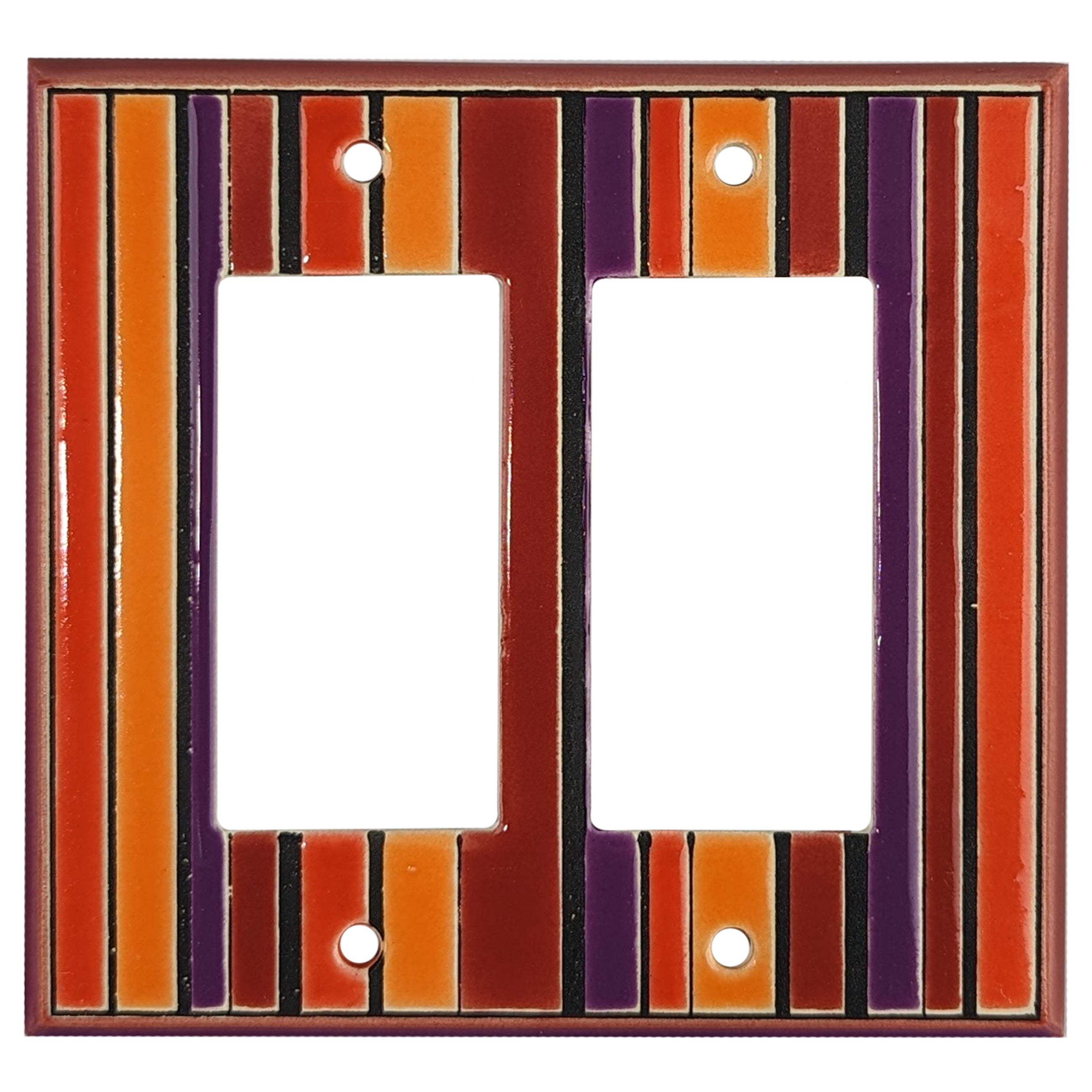 Red Stripes Single Covers Plates 2 Rocker Wallplate