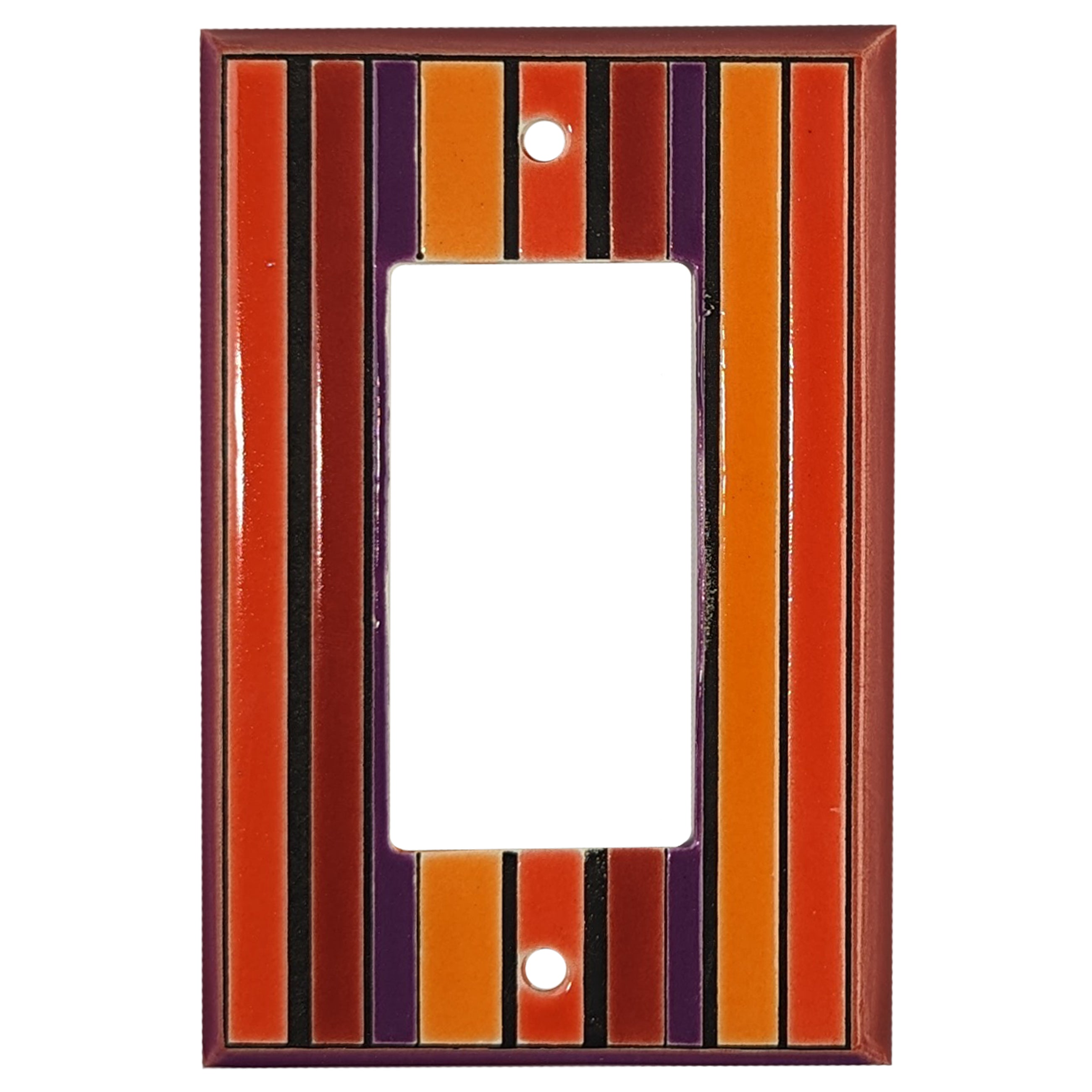 Red Stripes Single Covers Plates Rocker Wallplate