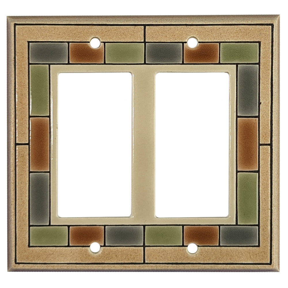 Glass Blocks Cover Plates 2 Rocker Wallplate