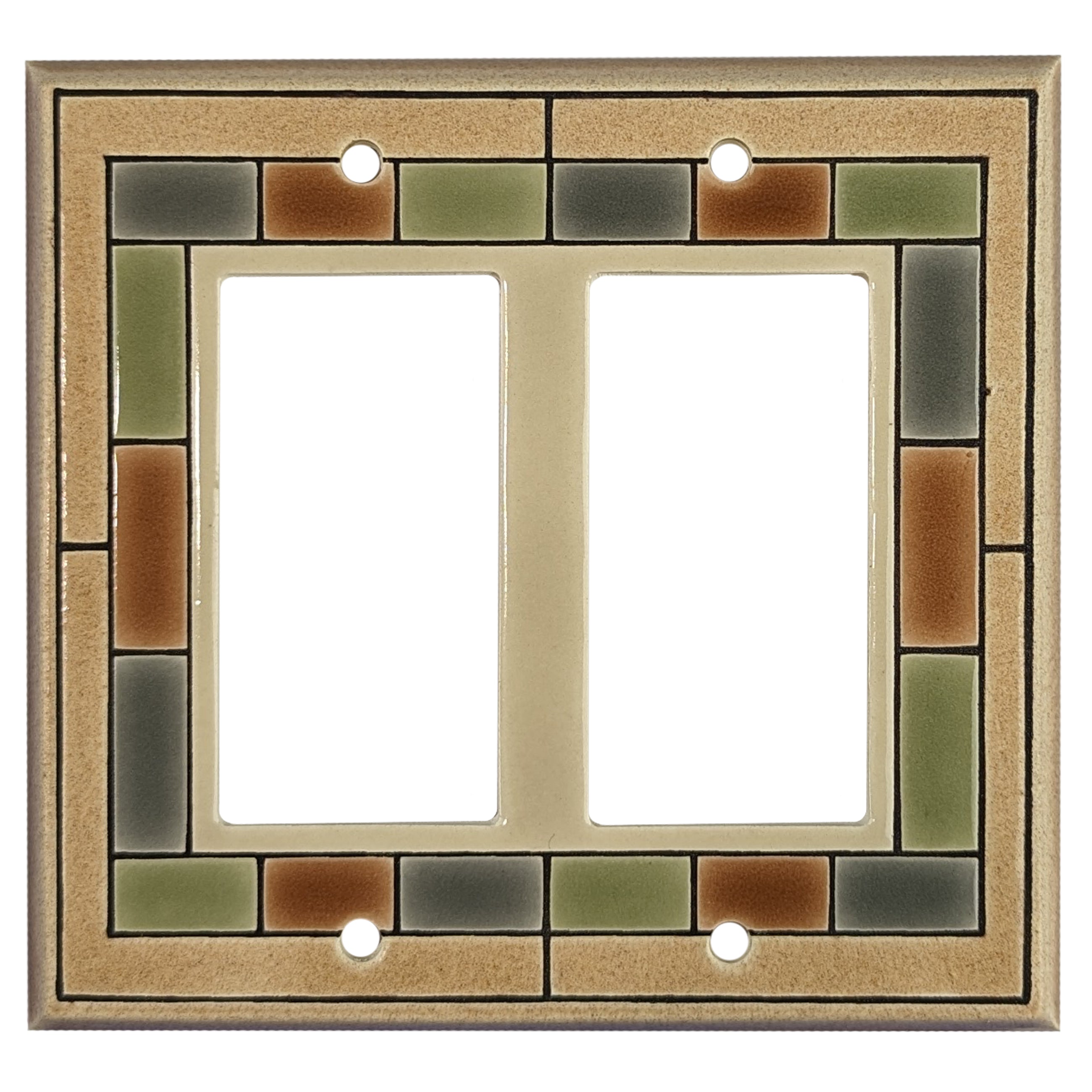 Glass Blocks Cover Plates 2 Rocker Wallplate
