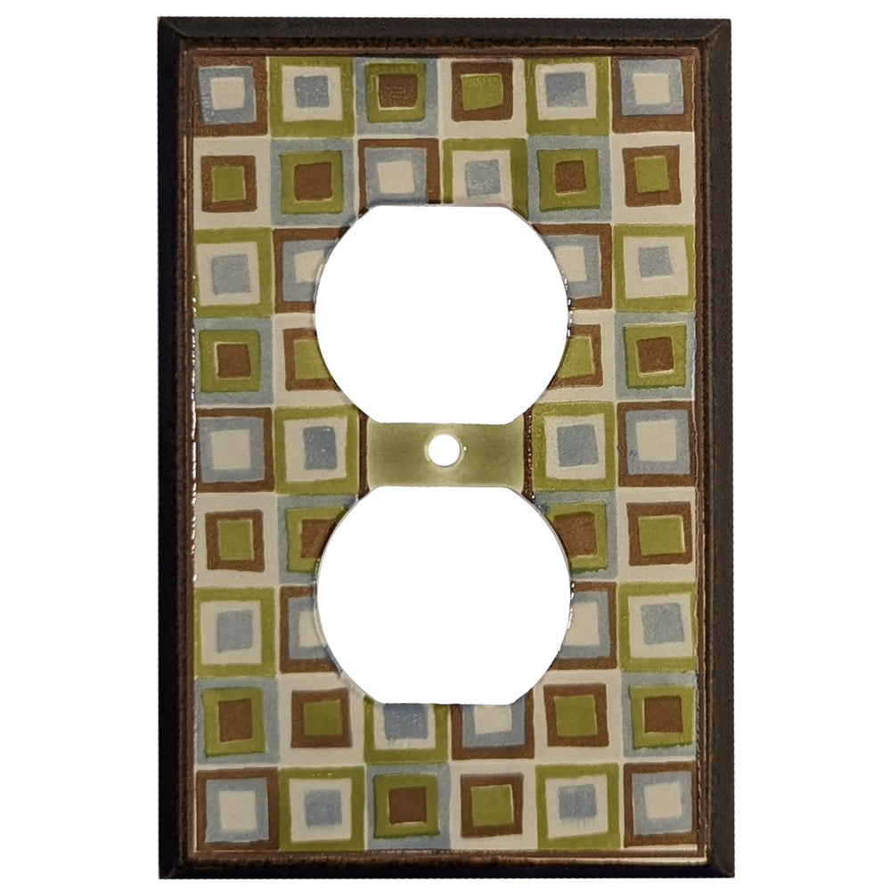 Art Glass - Green Cover Plates Duplex Outlet Wallplate