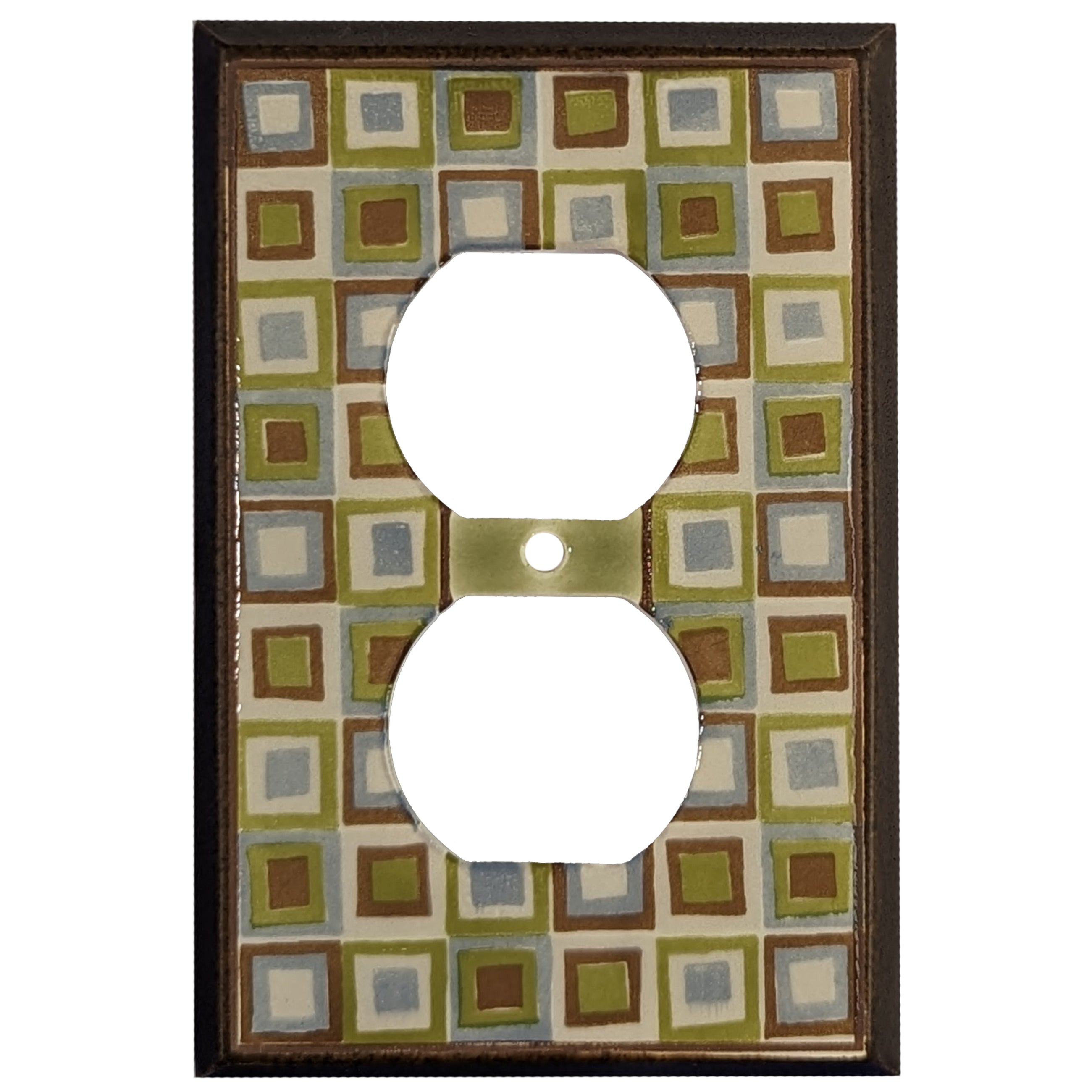 Art Glass - Green Cover Plates Duplex Outlet Wallplate