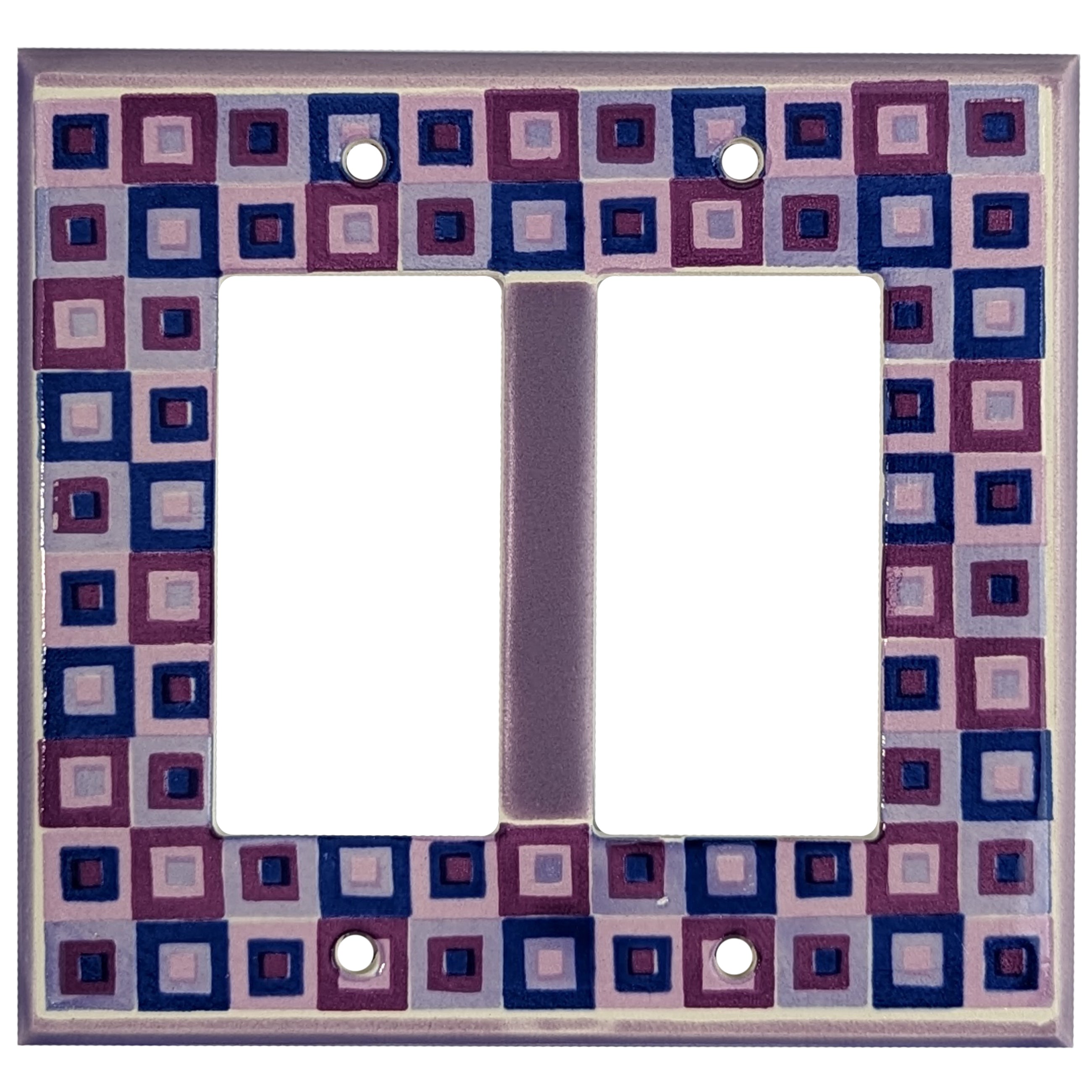 Squares Purple Single Covers Plates 2 Rocker Wallplate