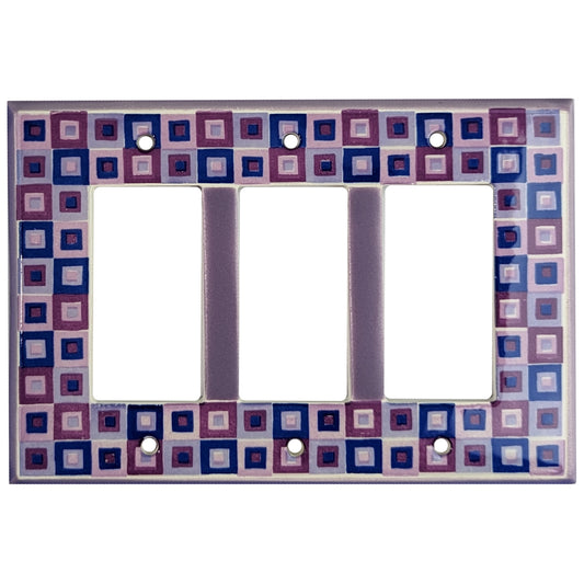 Squares Purple Single Covers Plates 3 Rocker Wallplate