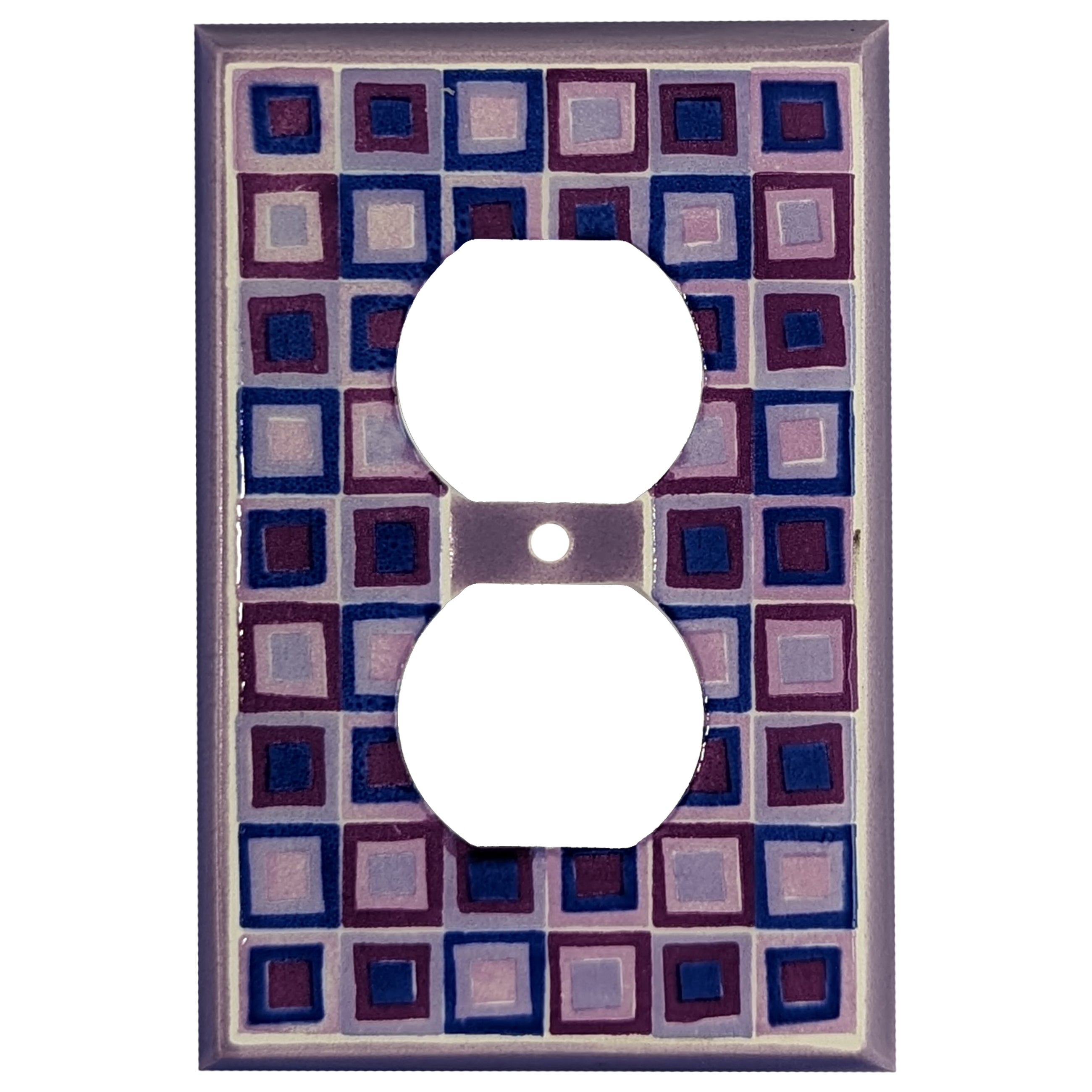 Squares Purple Single Covers Plates Duplex Outlet Wallplate