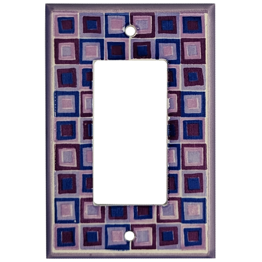 Squares Purple Single Covers Plates Rocker Wallplate
