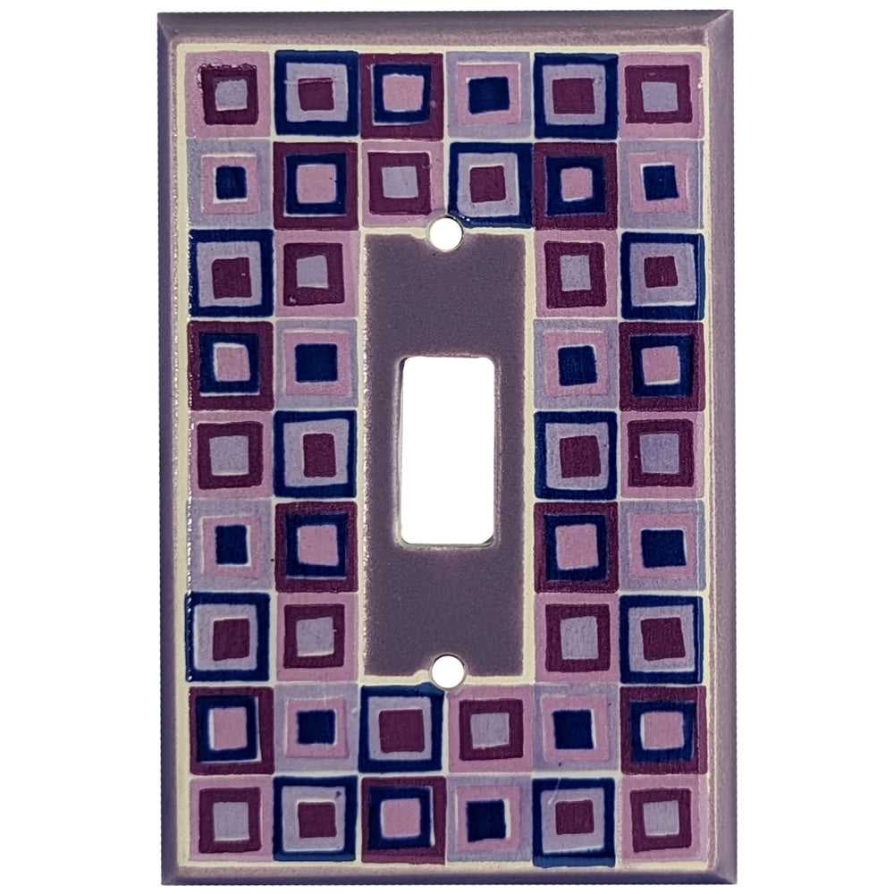 Squares Purple Single Covers Plates Cover Plates