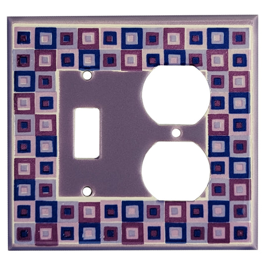 Squares Purple Single Covers Plates Toggle / Duplex Wallplate