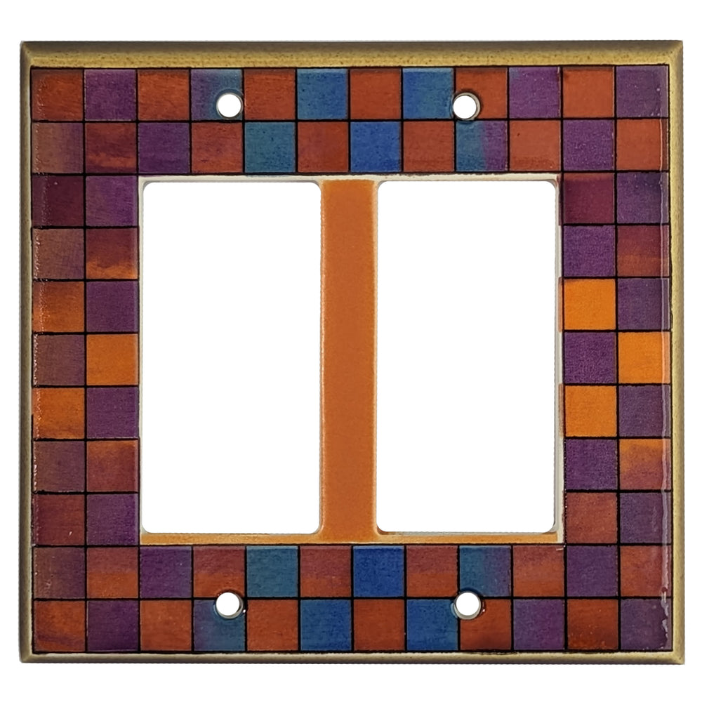 Squares Multi Colored Single Covers Plates 2 Rocker Wallplate