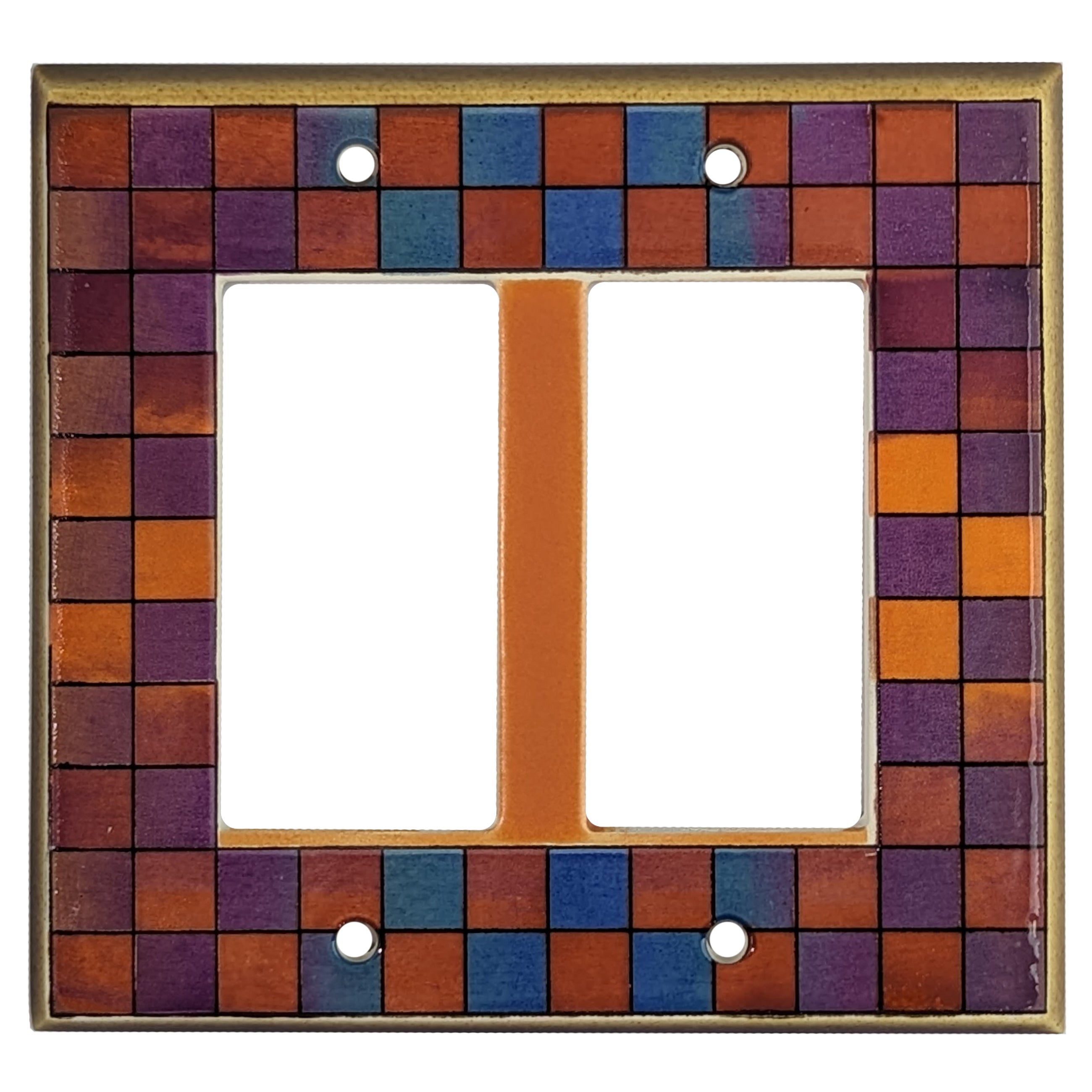 Squares Multi Colored Single Covers Plates 2 Rocker Wallplate