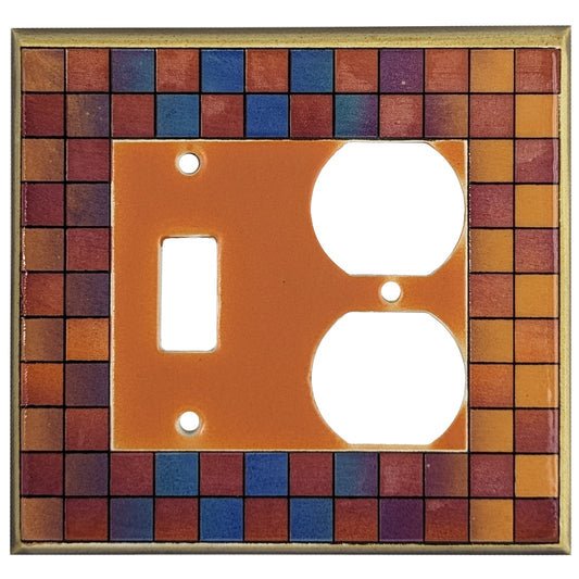 Squares Multi Colored Single Covers Plates Toggle / Duplex Wallplate