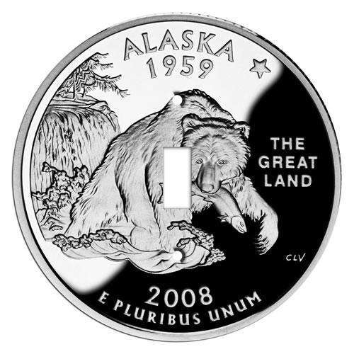 Alaska State Coin Switchplate:Wallplatesonline.com