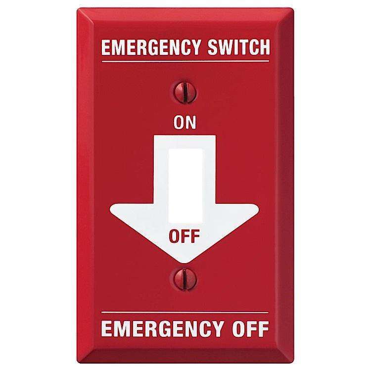Red Emergency Steel Toggle Wallplate - Wallplatesonline.com