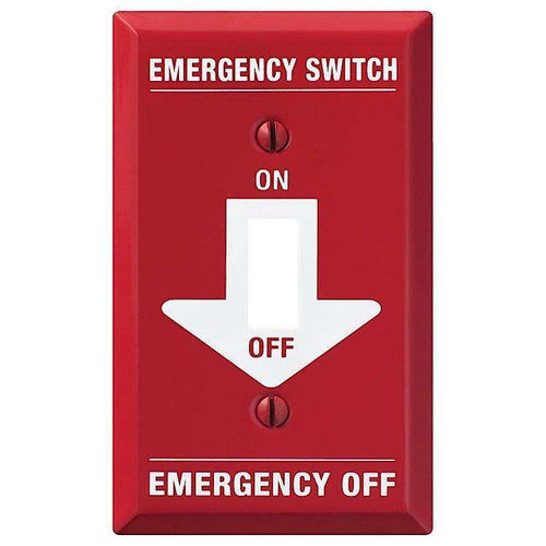 Red Emergency Steel Toggle Wallplate - Wallplatesonline.com