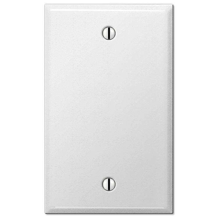 Contractor White Smooth Steel Blank Wallplate - Wallplatesonline.com