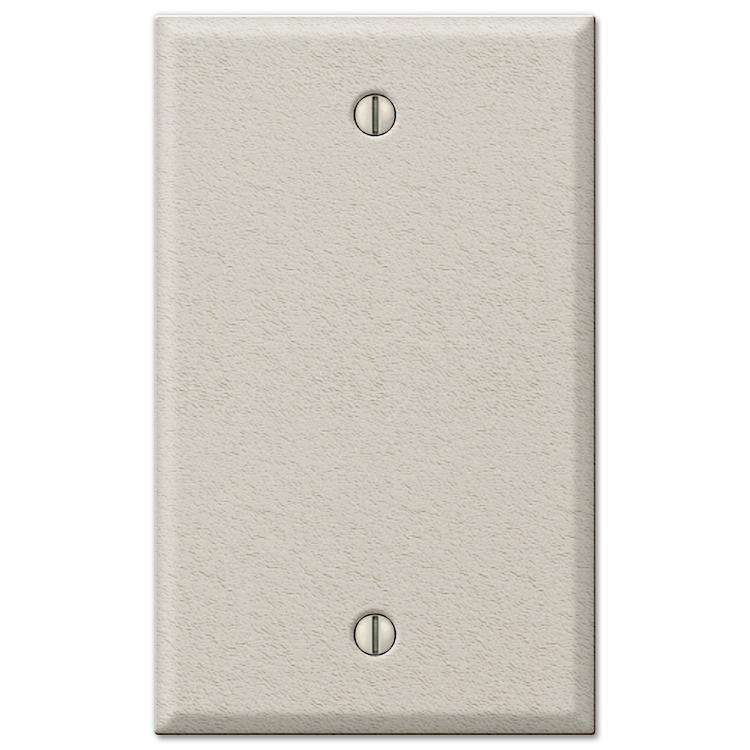 Contractor Light Almond Wrinkle Steel Blank Wallplate - Wallplatesonline.com