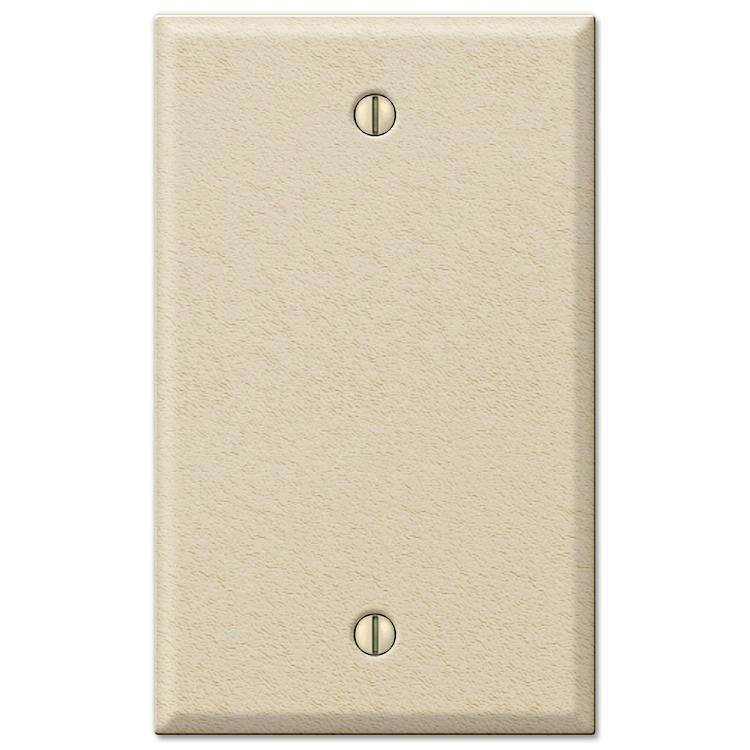 Contractor Ivory Wrinkle Steel Blank Wallplate