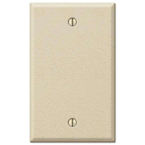 Contractor Ivory Wrinkle Steel Blank Wallplate - Wallplatesonline.com