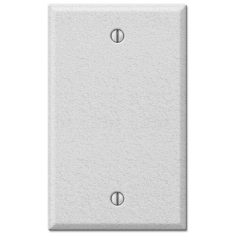 Contractor White Wrinkle Steel Blank Wallplate