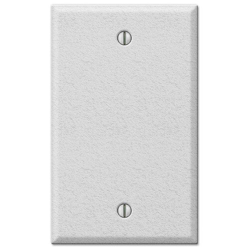 Contractor White Wrinkle Steel Blank Wallplate - Wallplatesonline.com