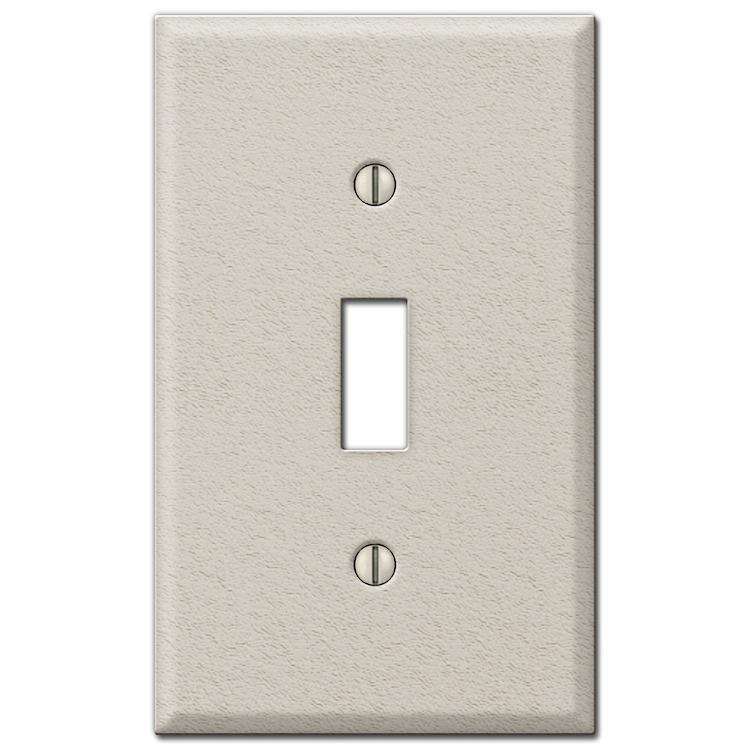 Contractor Light Almond Wrinkle Steel Cover Plates Wallplate - Wallplatesonline.com