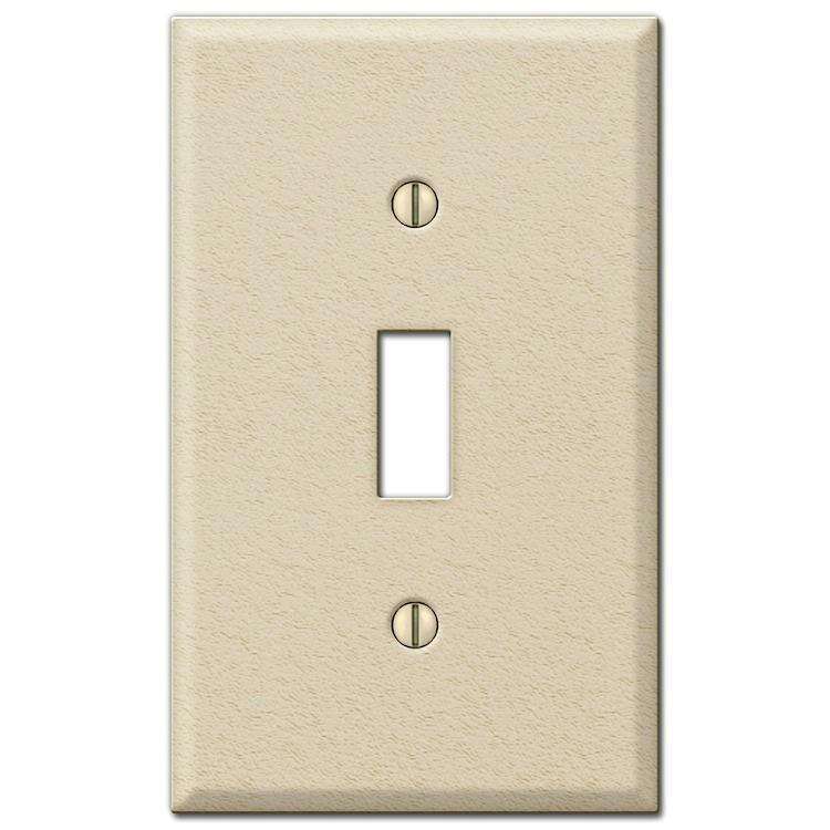 Contractor Ivory Wrinkle Steel Cover Plates Wallplate - Wallplatesonline.com