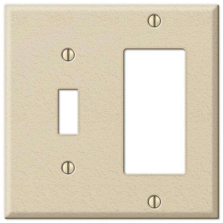 Contractor Ivory Wrinkle Steel Cover PlatesSingle Rocker Wallplate