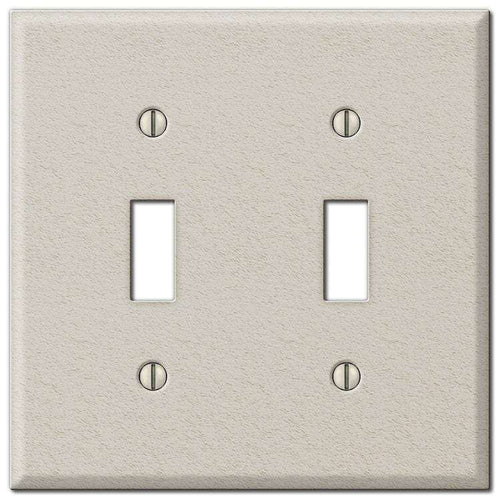 Contractor Light Almond Wrinkle Steel Double Toggle Wallplate - Wallplatesonline.com