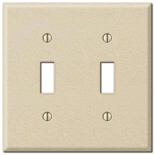 Contractor Ivory Wrinkle Steel Double Toggle Wallplate - Wallplatesonline.com