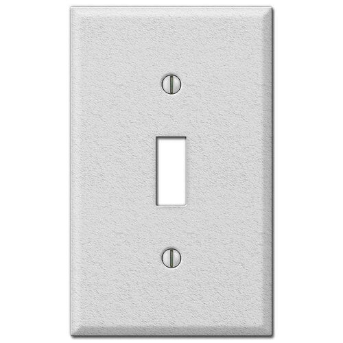 Contractor White Wrinkle Steel Cover Plates Wallplate - Wallplatesonline.com