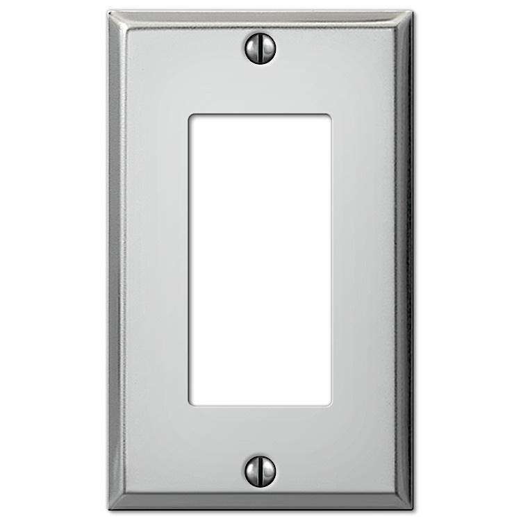 Contractor Polished Chrome Steel Single Rocker Wallplate - Wallplatesonline.com