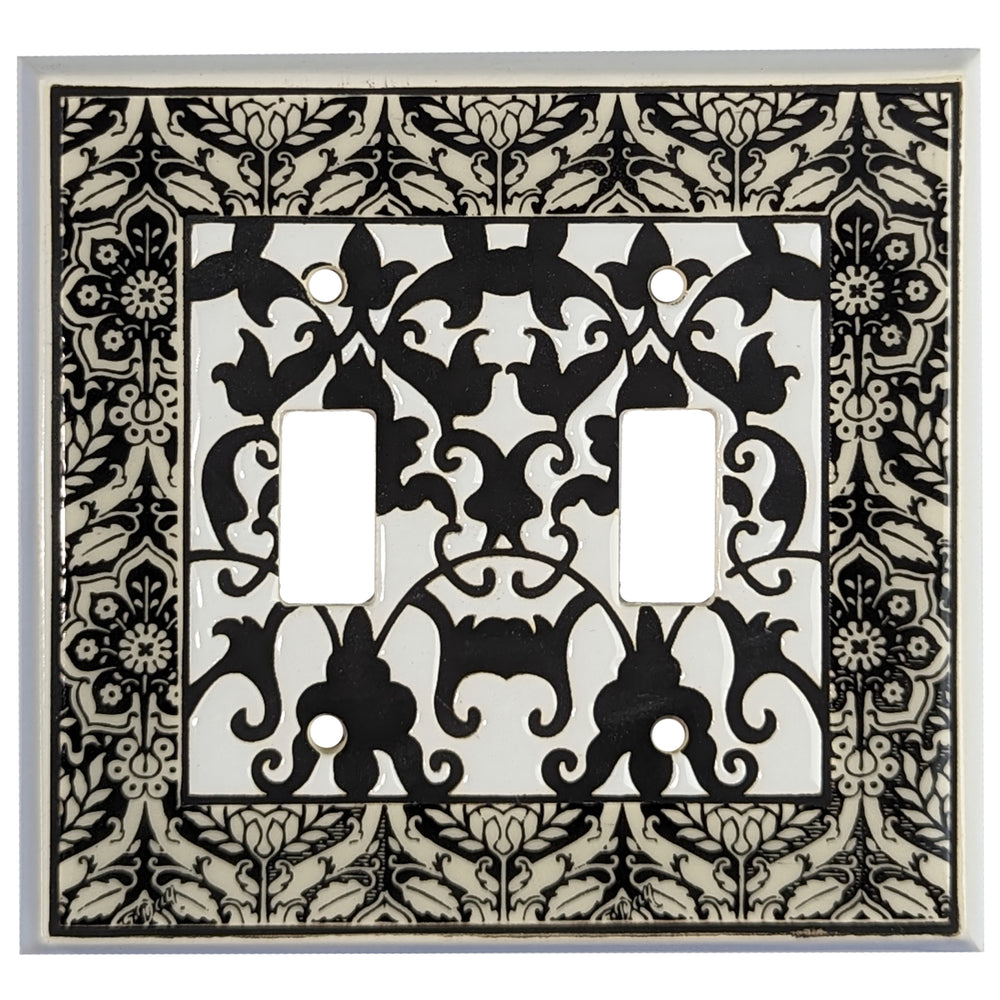Monoprint - Black and white Cover Plates 2 Toggle Wallplate