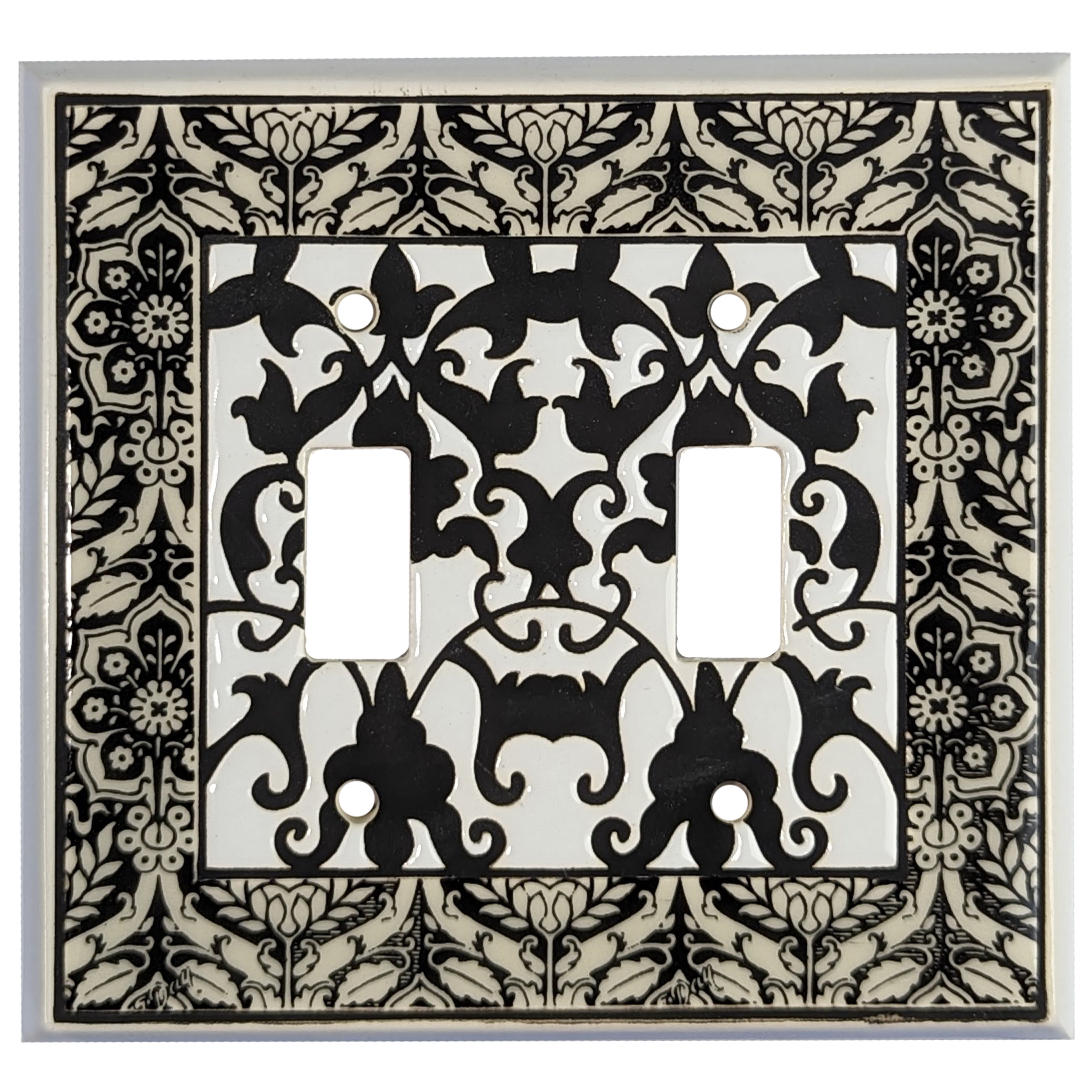 Monoprint - Black and white Cover Plates 2 Toggle Wallplate