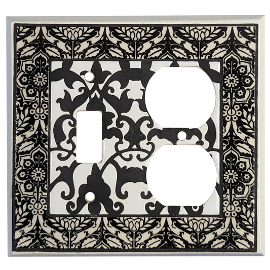 Monoprint - Black and white Cover Plates Toggle / Duplex Wallplate