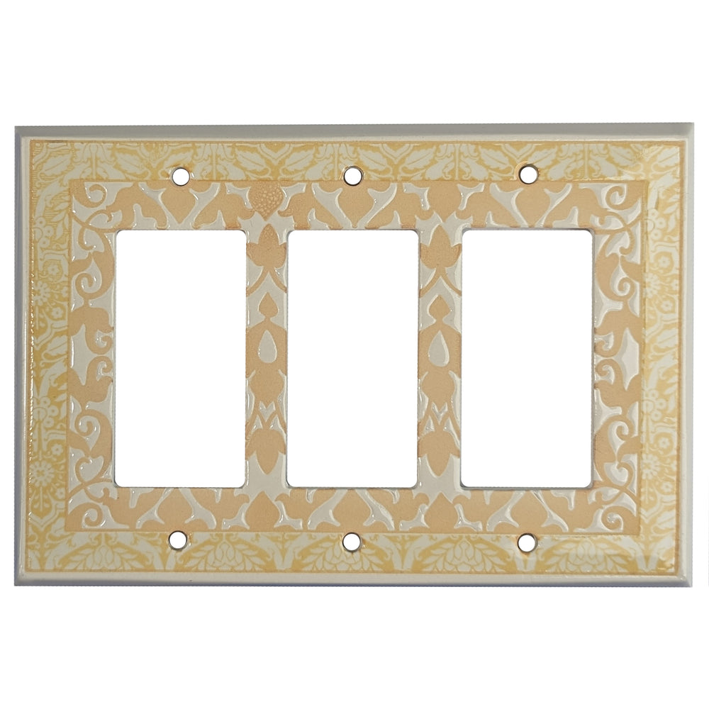 Victorian Yellow Single Covers Plates 3 Rocker Wallplate