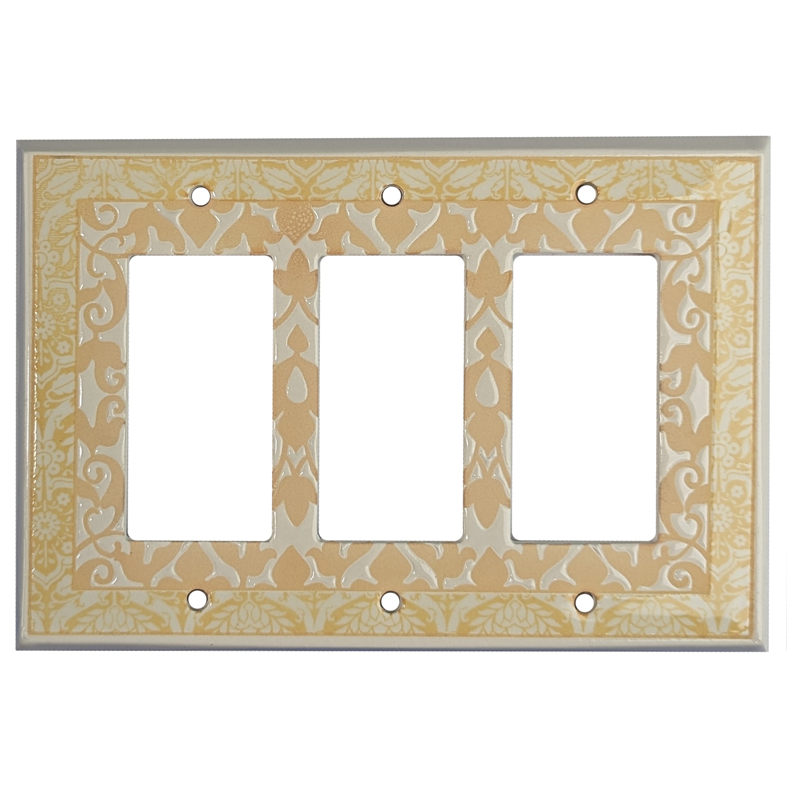 Victorian Yellow Single Covers Plates 3 Rocker Wallplate
