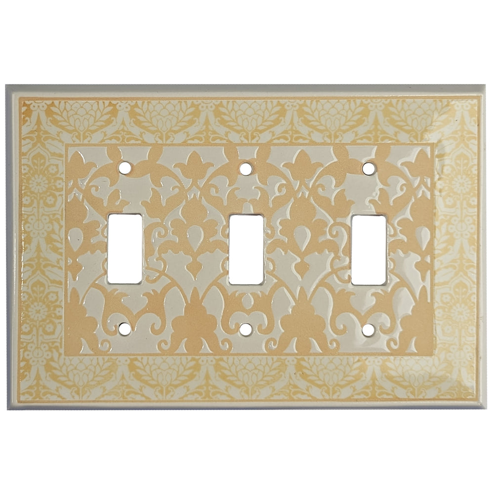 Victorian Yellow Single Covers Plates 3 Toggle Wallplate