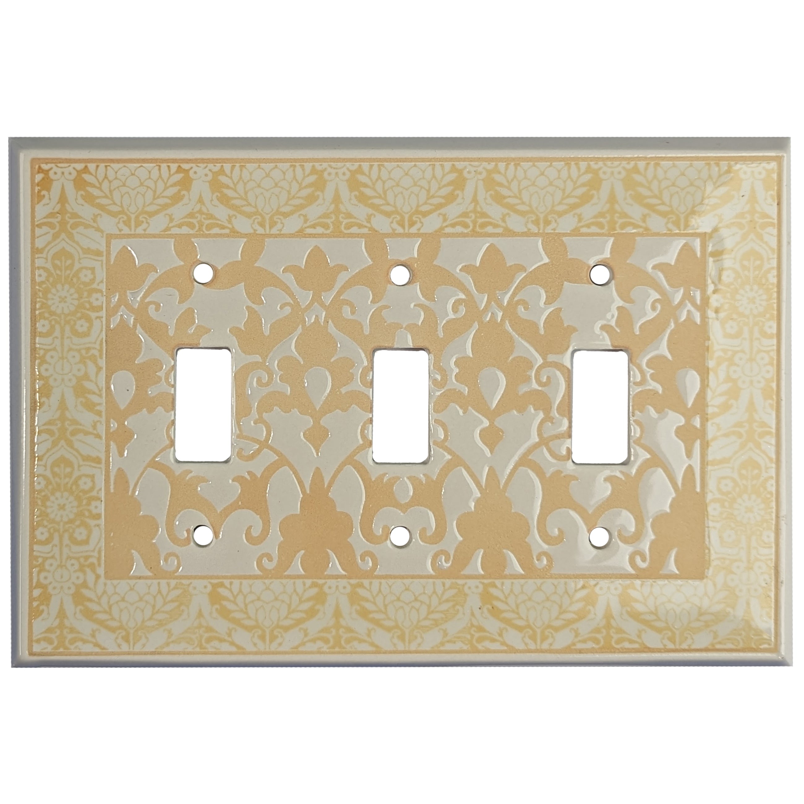 Victorian Yellow Single Covers Plates 3 Toggle Wallplate